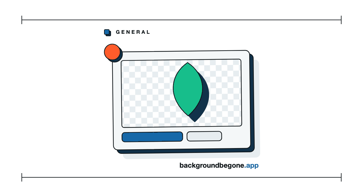 Flat illustration: a photo frame with its subject lifted clear of it and a transparency checkerboard behind, under the label “General”.