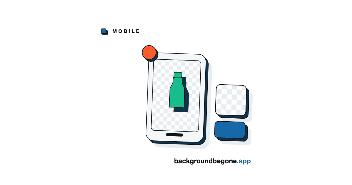 Flat illustration: a phone with its subject stepping out of the screen, under the label “Phones & tablets”.