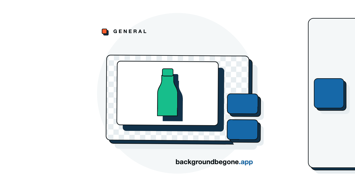 Flat illustration: a plain white swatch card laid over a panel of transparency checkerboard, under the label “General”.
