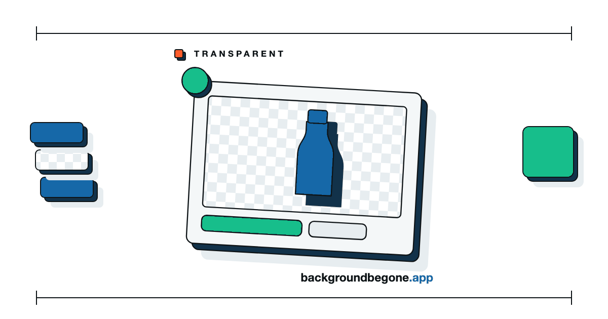 Flat illustration: a photo frame with its subject lifted clear of it and a transparency checkerboard behind, under the label “Transparency”.