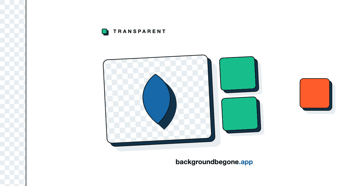 Flat illustration: a transparency checkerboard swatch with small PNG chips lifted off it, under the label “Transparency”.
