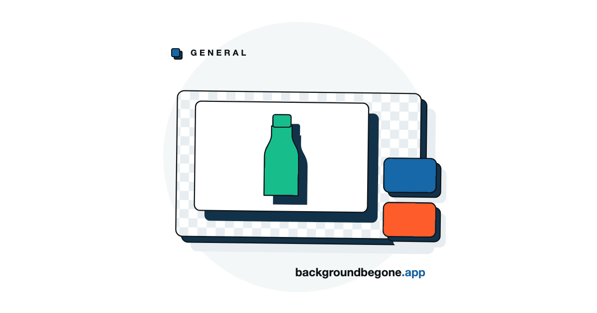 Flat illustration: a plain white swatch card laid over a panel of transparency checkerboard, under the label “General”.